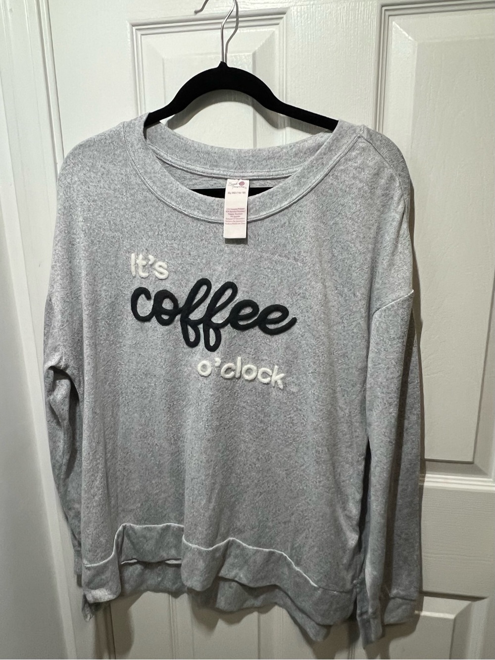 Gray "It's Coffee O'Clock" Cozy Sweatshirt